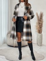 SHEIN Chiquease Plaid Double-Breasted Coat - Image 3