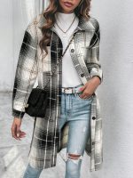 SHEIN Chiquease Plaid Drop Shoulder Coat - Image 2