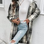 SHEIN Chiquease Plaid Drop Shoulder Coat