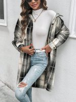 SHEIN Chiquease Plaid Drop Shoulder Coat