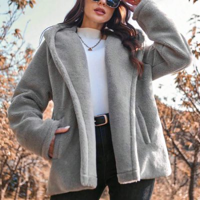 SHEIN Essnce Hooded Long Sleeve Coat