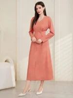 SHEIN Mulvari Women's V-Neck Bodycon Dress