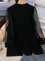 SHEIN Plus Size Mesh Contrast Blazer - Image 2