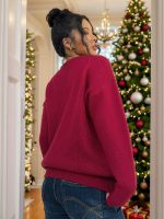 SHEIN Warm Red Holiday Sweater - Image 2