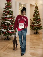 SHEIN Warm Red Holiday Sweater - Image 4