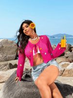 SHEIN Crochet Flower Knit Cardigan - Image 2