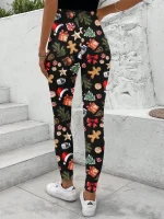 SHEIN Black Christmas Knit Leggings with Bow - Image 2