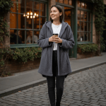 Shein Chic Knit Hooded Jacket