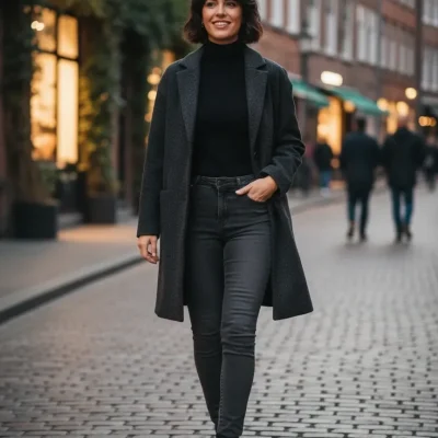 SHEIN Elegant Long Wool Coat