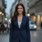 SHEIN Women's Single Button Navy Blazer
