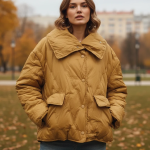 SHEIN Mustard Short Puffer Jacket