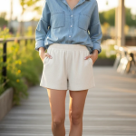 SHEIN Ribbed Elastic Waist Shorts