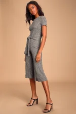 Shein Grey Knit Culotte Jumpsuit - Image 3