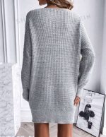 SHEIN Grey Knitted Sweater Dress - Image 2