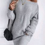 SHEIN Grey Knitted Sweater Dress