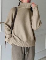 SHEIN Beige Turtleneck Sweater - Image 2
