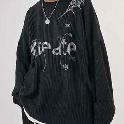 Shein Oversized distressed spider sweater