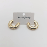 NEFERU Gold Dome Hoops - Image 2