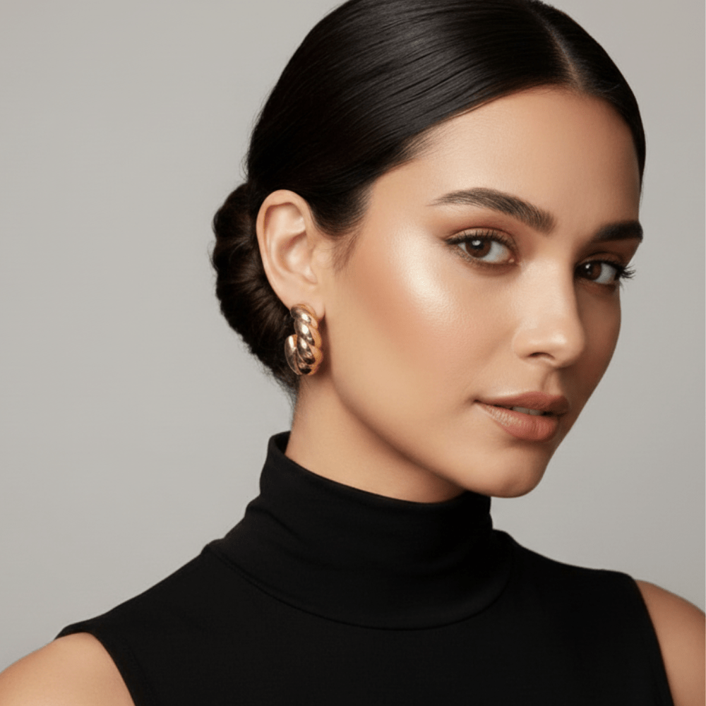 Untitled design NEFERU Gold Twisted Hoops - Image 1